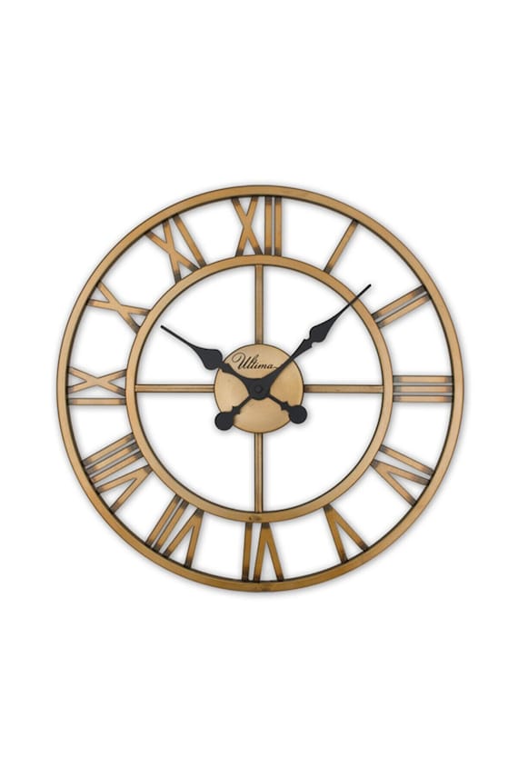 Gold Wrought Iron Wall Clock 3D Metal Wall Clock Large Etsy