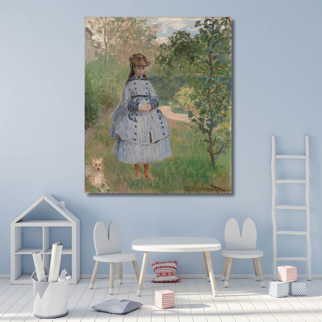 Claude Monet Girl With Dog by Claude Monet Canvas Wall Still Life ...