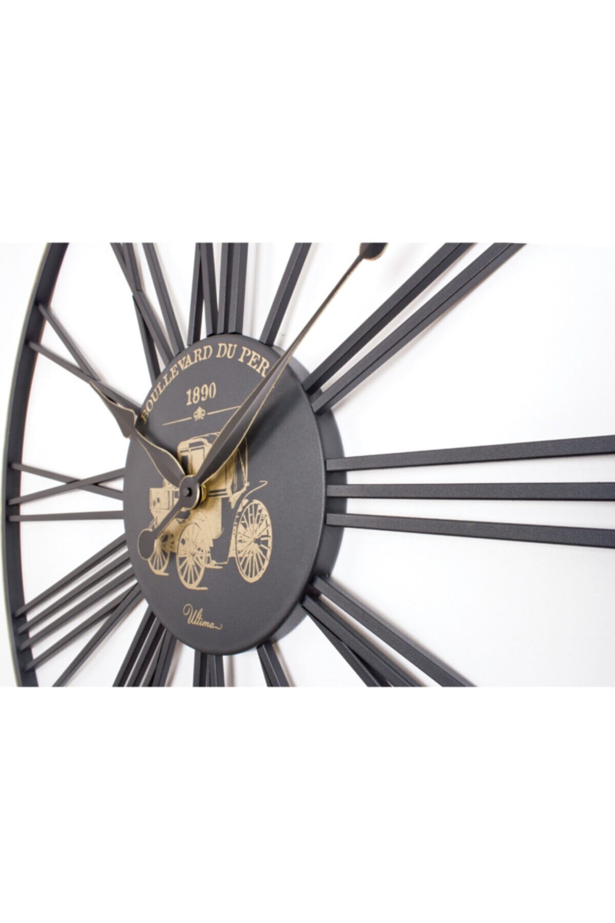 Spoke Rim Wall Clock Wrought Iron Wall Clock 3D Metal Wall Etsy