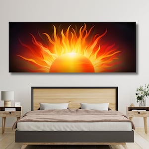 Panoramic Sunrise Wood Wall Art Above Bed Decor Canvas Wooden Long Sunshine Bedroom Wall hanging setting sun rising sun Christmas Gift