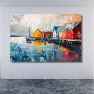 Norway Wall Art, Bergen Poster & Bergen Art,Norway Print Wall hanging, Bergen Print, above bed canvas landscape decor Gift Christmas Gift