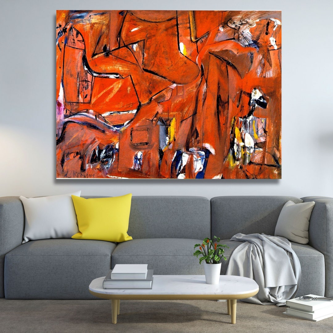 CANVAS WALL DESIGN Willem De Kooning, Kooning Canvas Art, Modern Wall ...