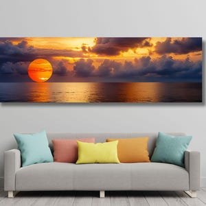 Sunrise Wood Wall Art Above Bed Decor Canvas Wooden Long Sunshine Bedroom Wall hanging setting sun rising sun Christmas Gift