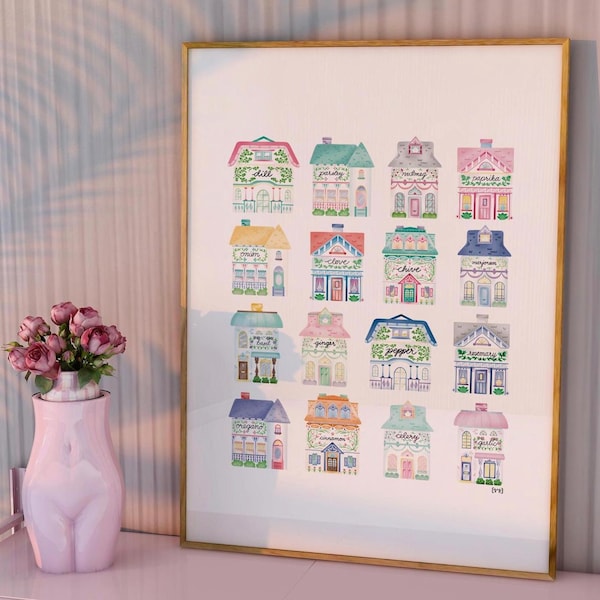 Lenox Spice Village Print: 1989 Jar Set, Nostalgic Kitchen Art (Digital Download)