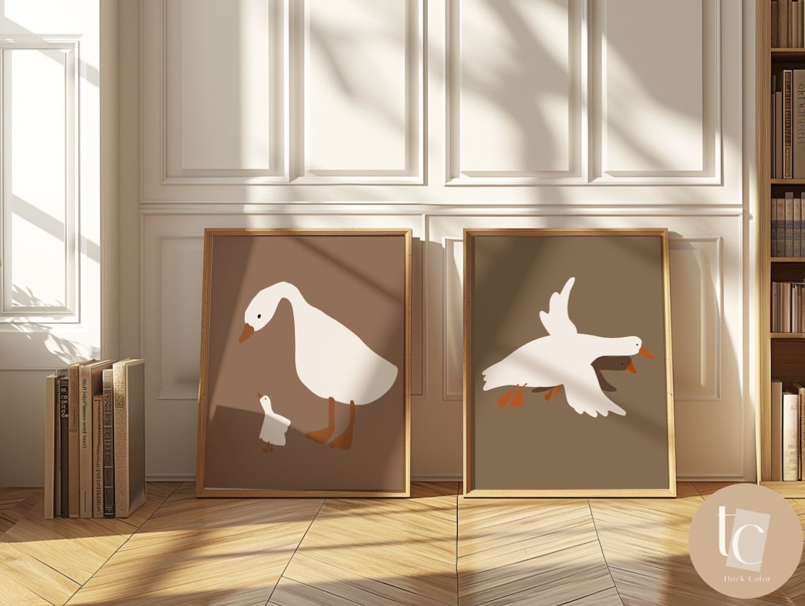 Nursery Wall Art Silly Geese Flying Gender Neutral Nursery Decor Canvas ...