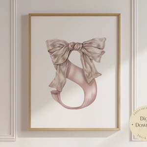 Bebé inicial s acuarela vivero vintage arco impresión, arco cinta arte de la pared, vivero impresiones niña bebé decoración descarga digital alfabeto S