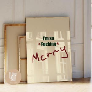 私はとても陽気です、クリスマス失礼な面白い壁アートプリント引用ポスター失礼な引用壁アートプリント悪態面白い失礼なアートプリント下品なデジタルファイル
