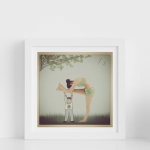 Bikram yoga art print - yoga print - yoga lock the knee pose