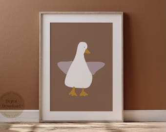 Silly Goose Nursery Art Print, Kid's Room Decor (Digital Download)