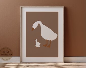 Silly Goose Nursery Print, Kids Room Wall Art (Digital Download)