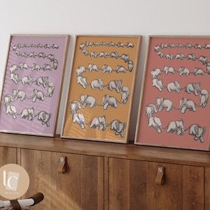 Babar the elephant nursery wall art retro kids decor quote wall art genre neutral baby wall art illustration nursery print