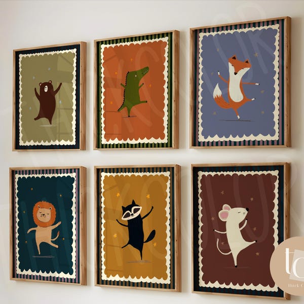 Little meerkat dancing nursery wall art retro kids decor quote wall art genre neutral baby wall art illustration nursery print whimsical