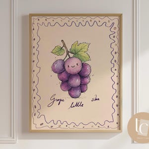Cytat z przedszkola Grape Little Star Fruit, dekoracja ścienna do pokoju dziecięcego, dekoracja ścienna do pokoju dziecięcego, neutralny gatunek, ilustracja sztuki ściennej dla dzieci