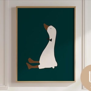 Silly goose wall art silly goose print nursery print funny wall art trendy wall art retro art