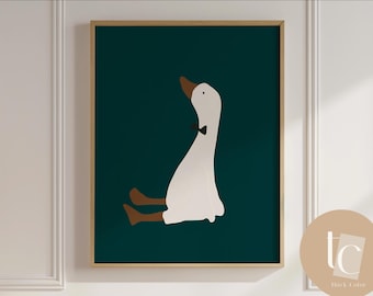 Silly Goose Art Print, Funny Nursery Wall Decor