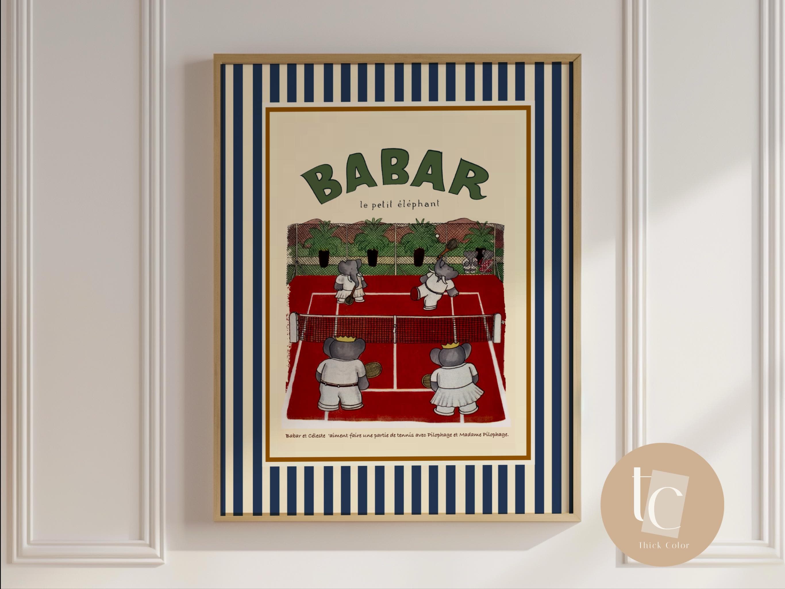 Babar en Tennis 1990年 ブリュノフ アートポスター Babar en Tennis 1990年 ブリュノフ アートポスター - メルカリ