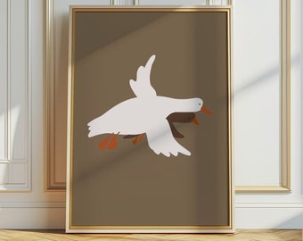 Silly Geese Nursery Print, Gender Neutral Scandinavian Art