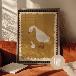 Silly Geese Nursery Print, Retro Kids Room Wall Art