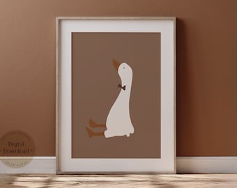 Silly Goose Nursery Print, Gender Neutral Baby Room Decor