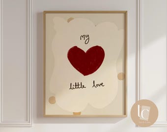 My Little Love Print, Retro Kinderzimmer Dekor, Kinderzimmer Wandkunst