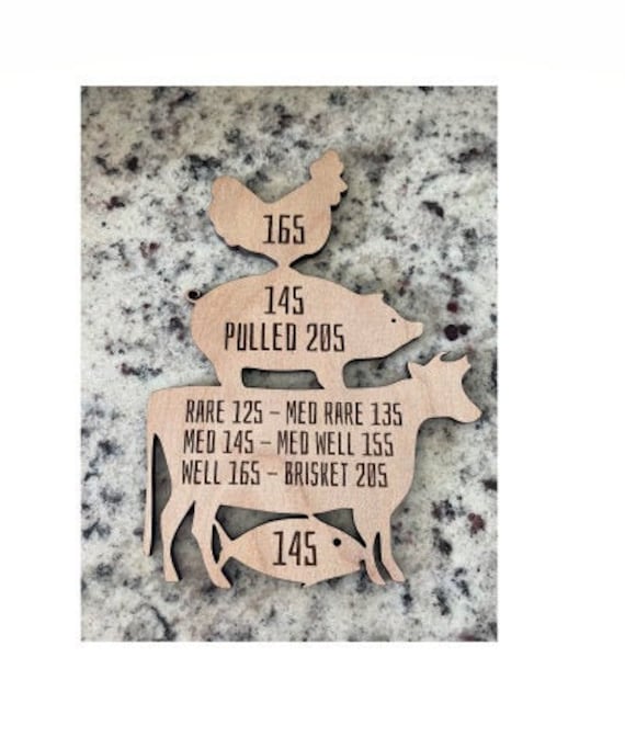 Smoked Meat Chart | Temperature Chart | SVG | Glowforge Cut File