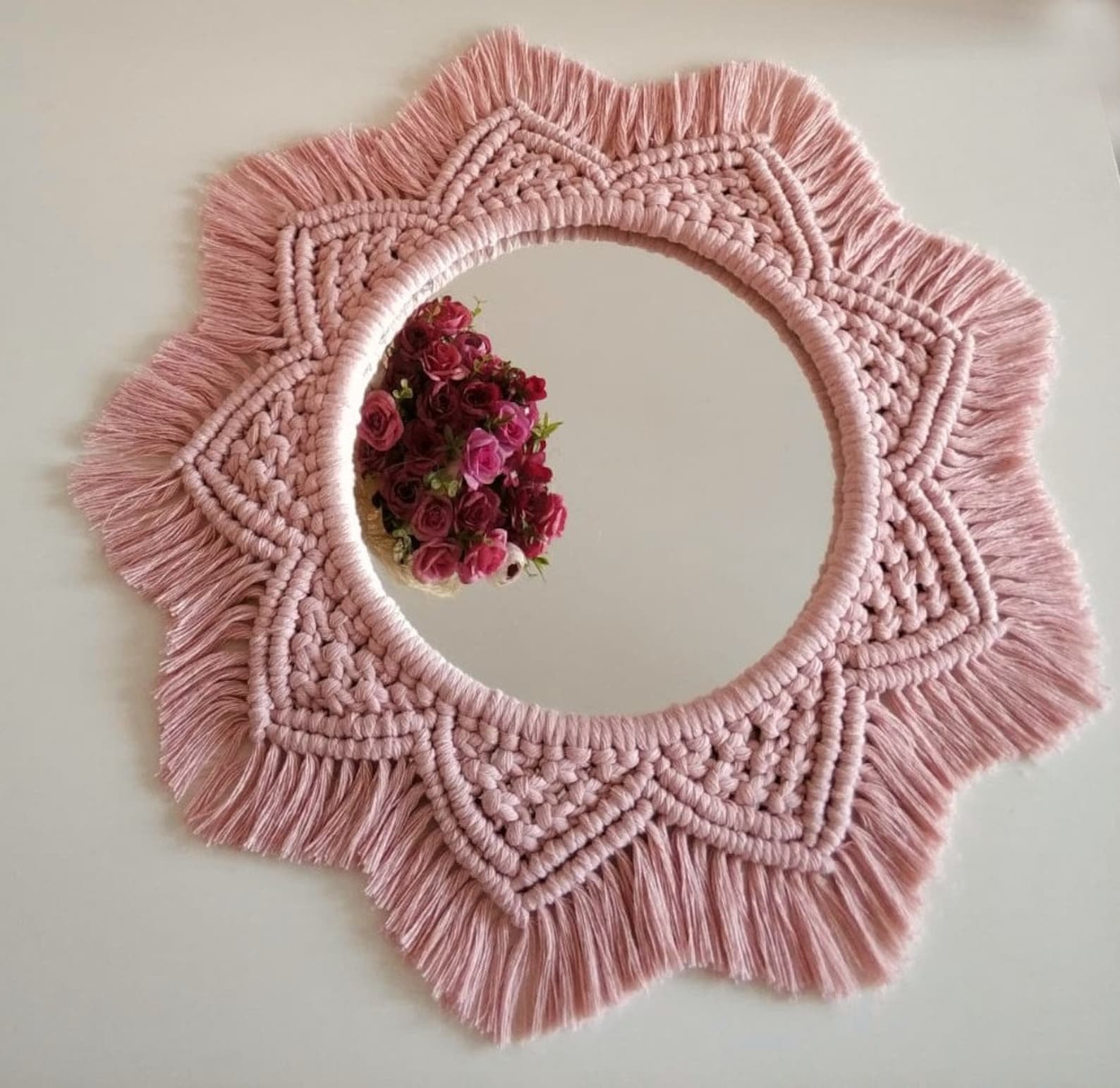Handmade Macrame Wall Hanging Macrame Mirror Decor Wall Etsy