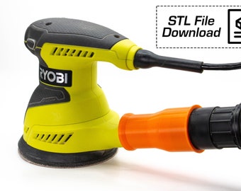 DIGITAL FILE DOWNLOAD - Ryobi Sander Vacuum Adapter (4x) - ShopVac/Ridgid/Festool/Craftsman - Dust Collection for Ryobi Palm/Orbital Sanders