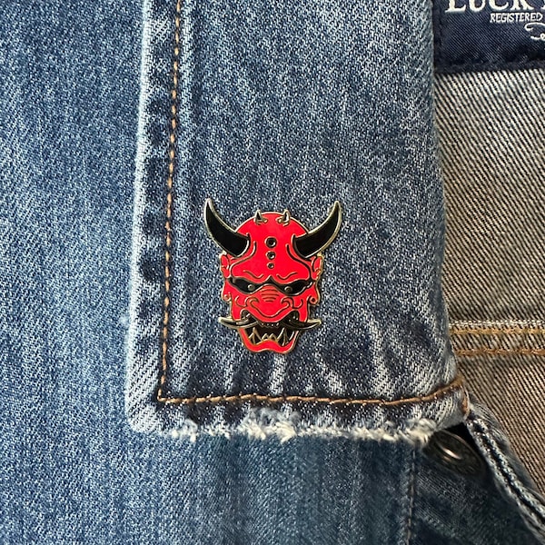 Japanese Oni Mask Enamel Pin