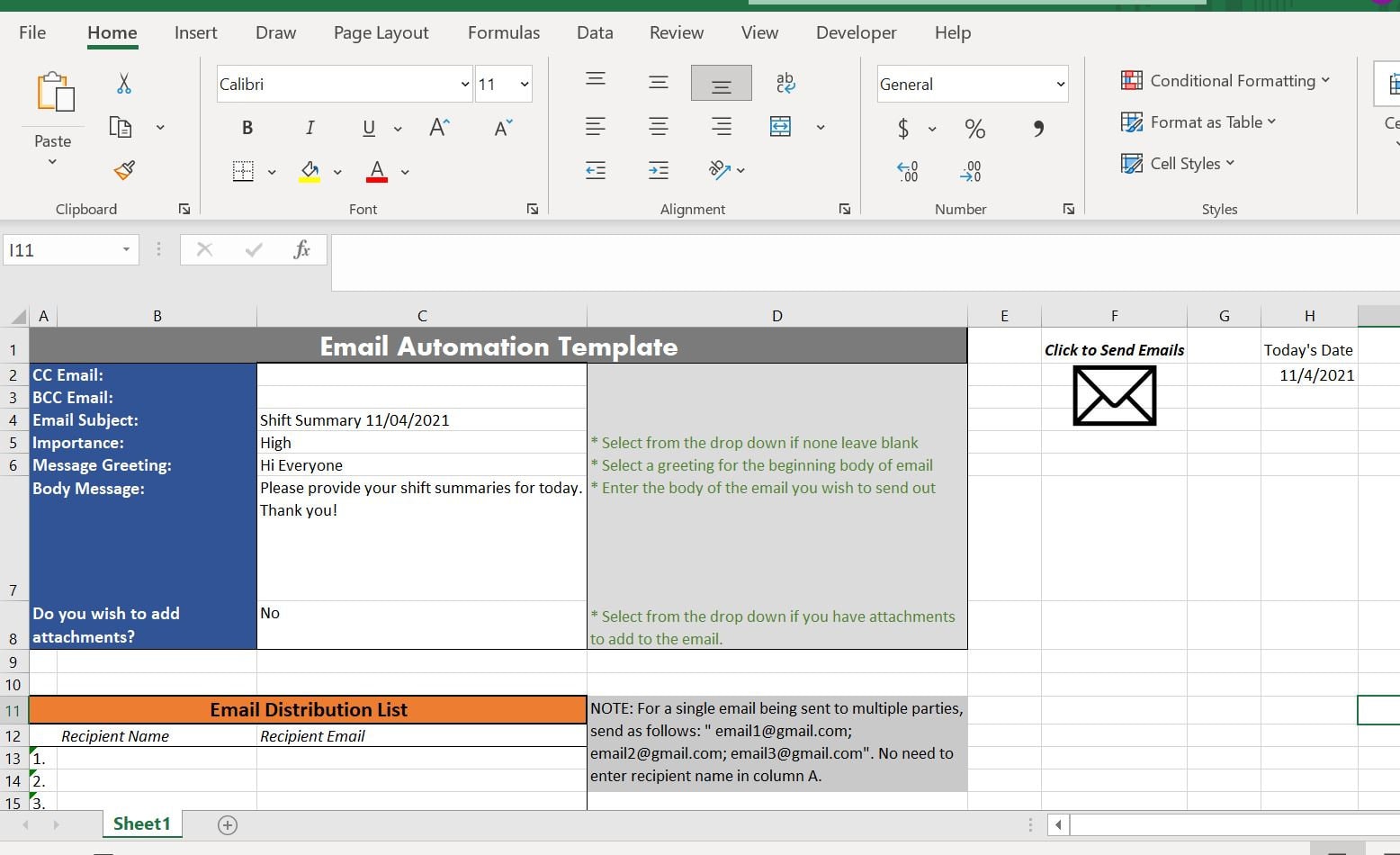 Excel Template Send Automated Emails With Attachments Etsy
