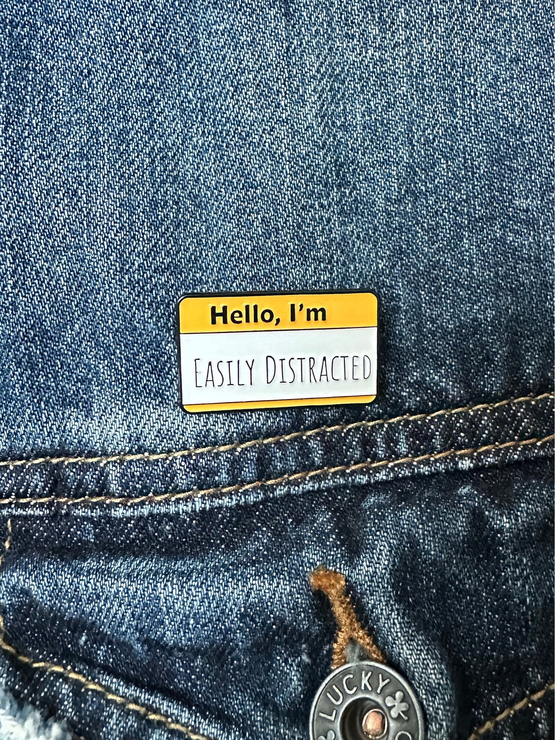 Hello Im Easily Distracted Enamel Pin - Etsy