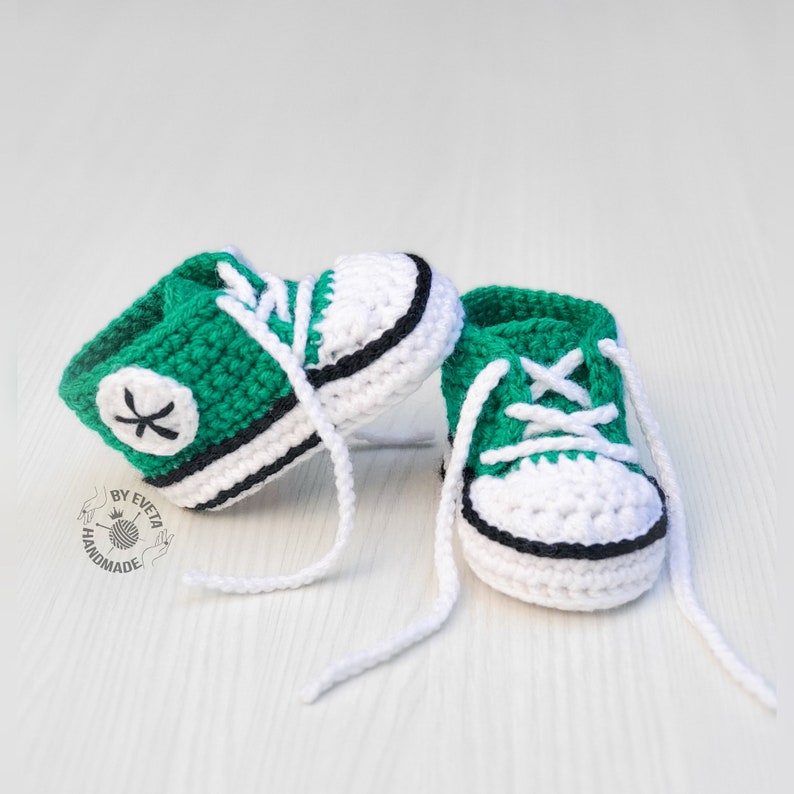 Baby-Sneakers / häkeln Babyschuhe / handgemachte Babyschuhe / häkeln Turnschuhe/häkeln Converse/Baby Bootie/Baby-Dusche-Geschenk/Baby junge/Baby-Mädchen Bild 3