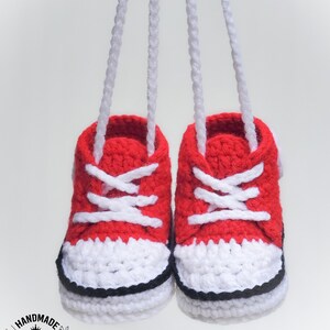 Baby-Sneakers / häkeln Babyschuhe / handgemachte Babyschuhe / häkeln Turnschuhe/häkeln Converse/Baby Bootie/Baby-Dusche-Geschenk/Baby junge/Baby-Mädchen Bild 5