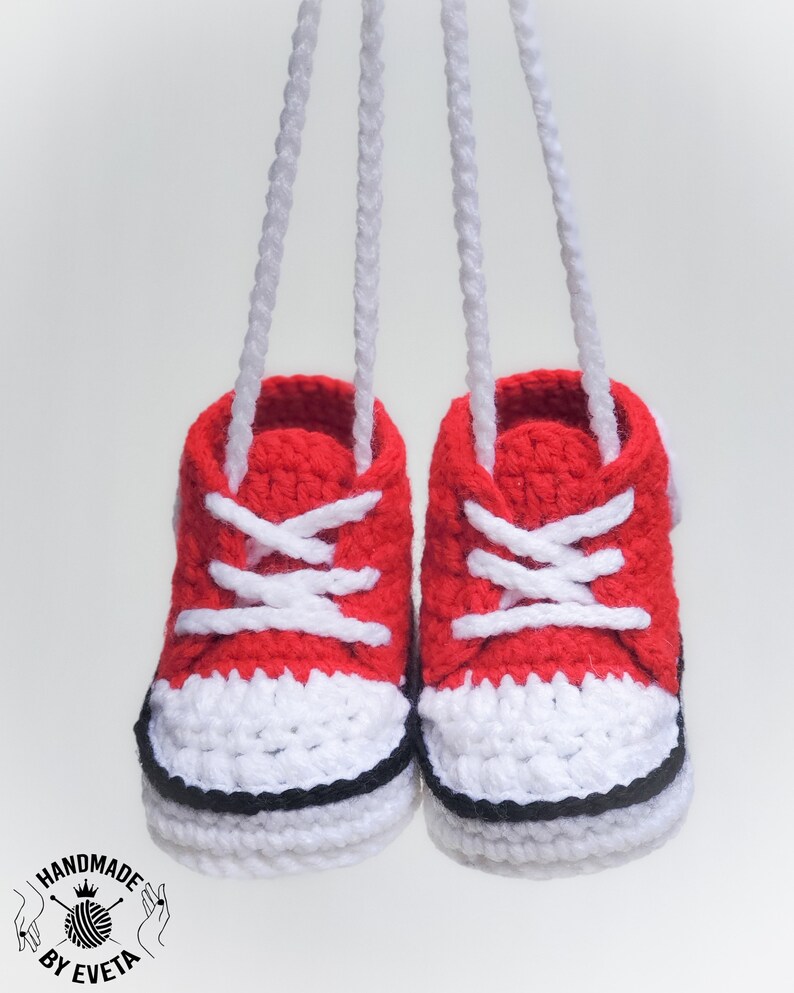 Baby-Sneakers / häkeln Babyschuhe / handgemachte Babyschuhe / häkeln Turnschuhe/häkeln Converse/Baby Bootie/Baby-Dusche-Geschenk/Baby junge/Baby-Mädchen Bild 5