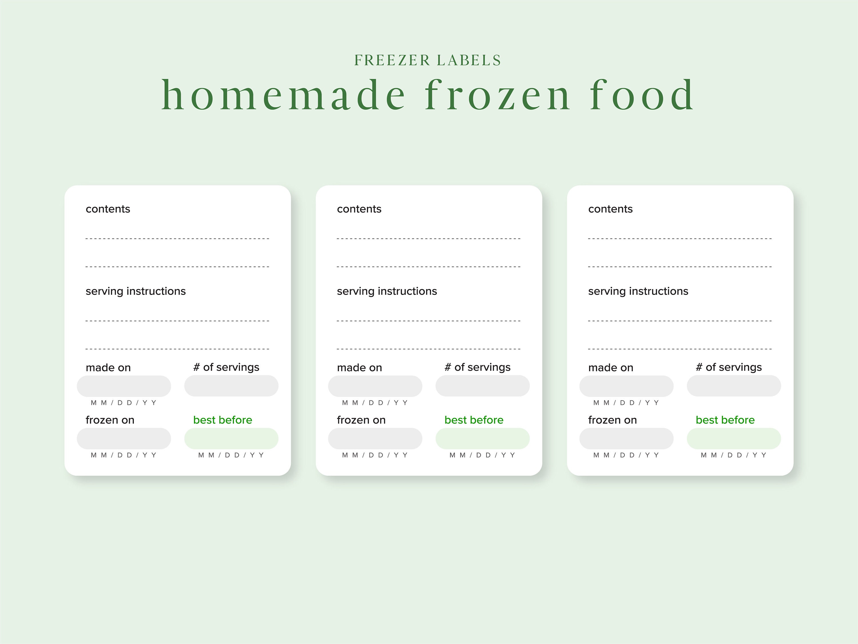 Water-resistant Freezer Labels | Food Storage Stickers - Etsy