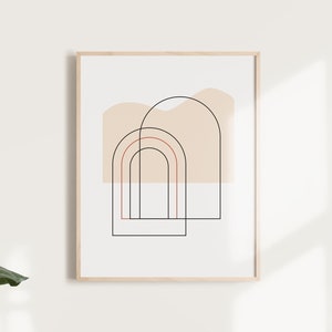 Bogen Fenster Linie digitaler Kunstdruck