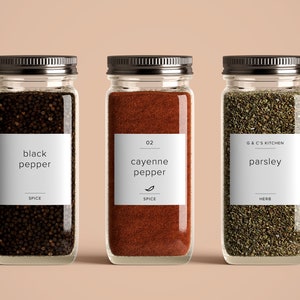 Minimal Spice labels · Square | 3 styles