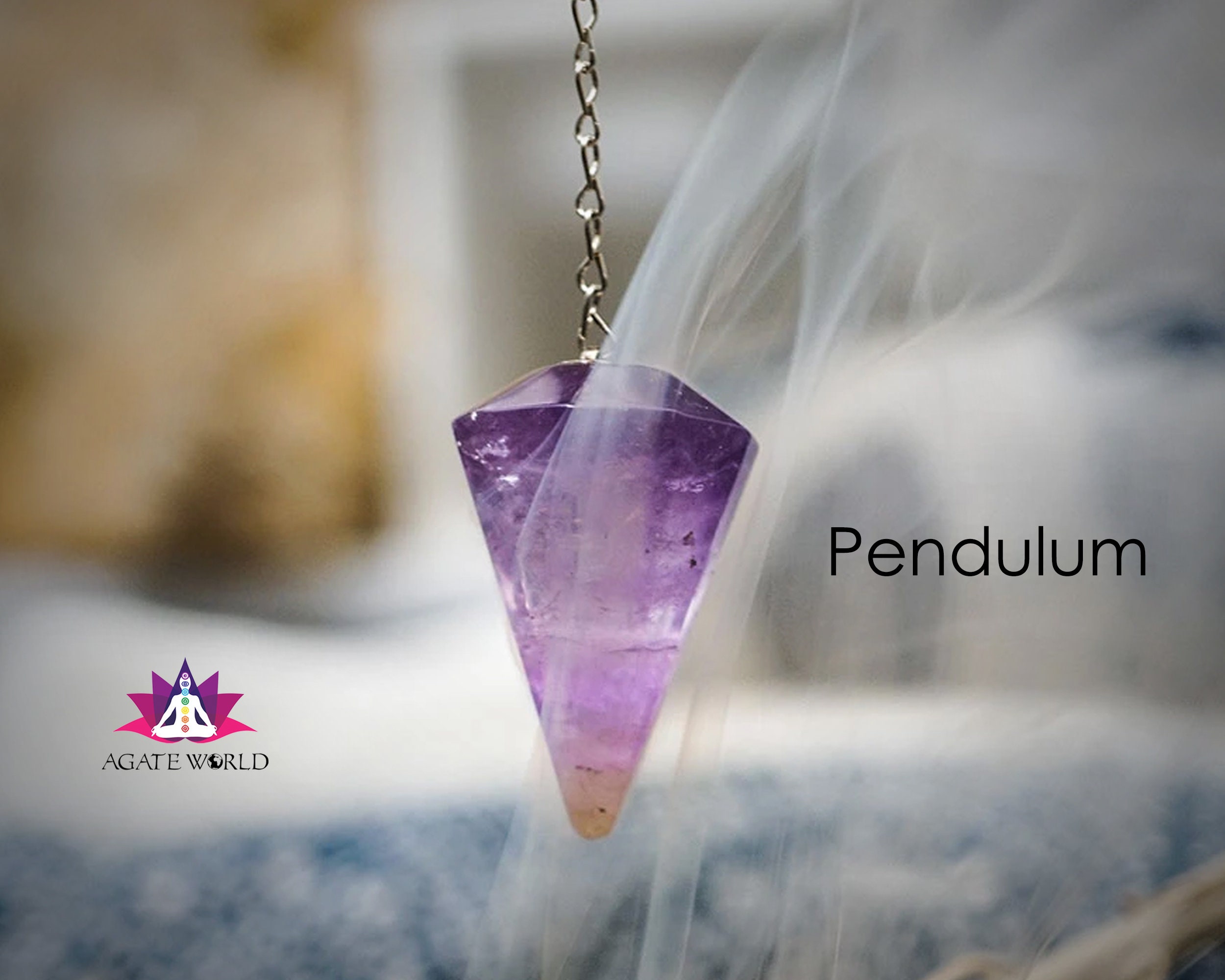 Crystal Pendulum Natural gemstone Pendulum amethyst rose Etsy