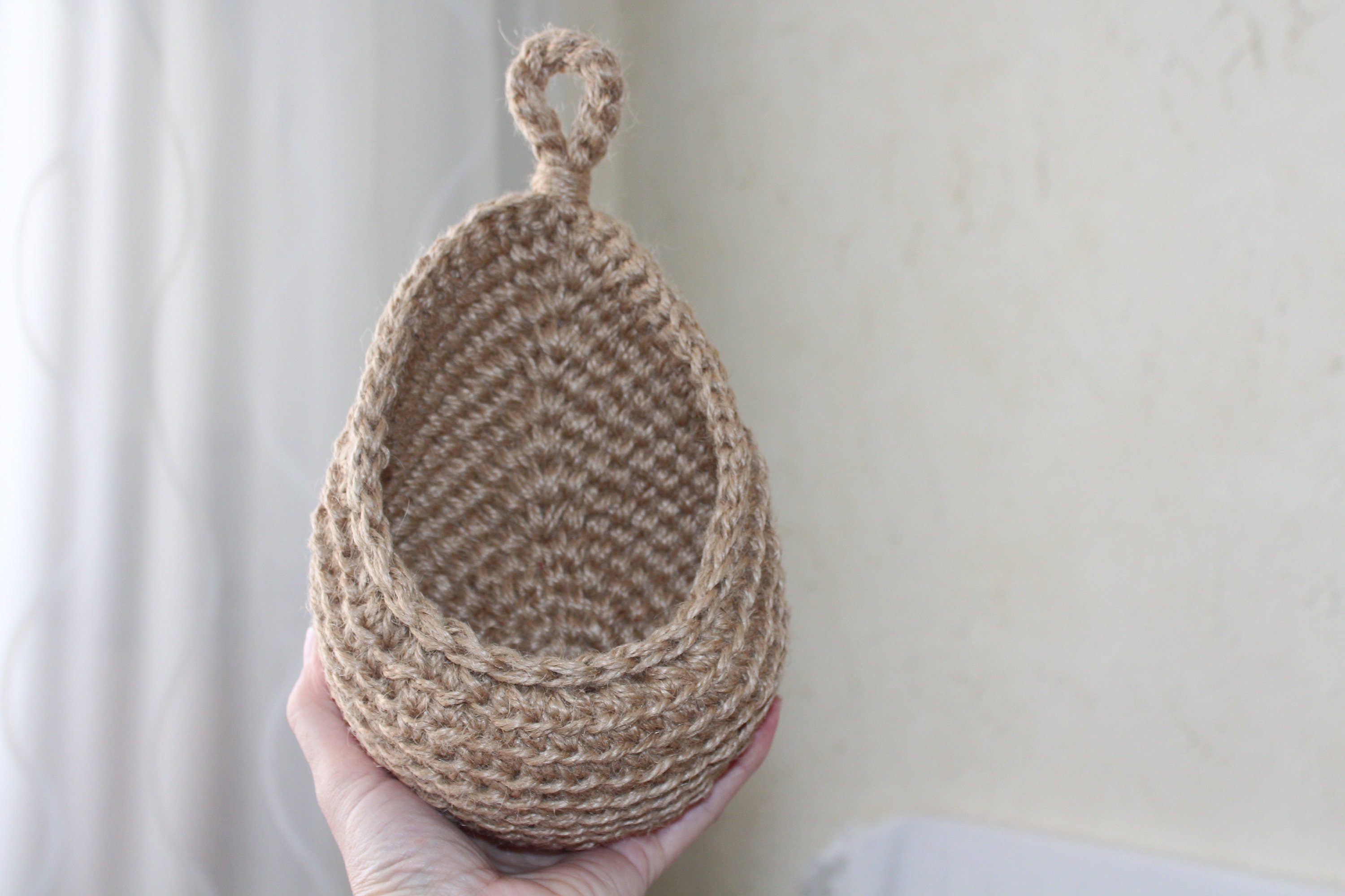 PDF pattern crochet Hanging Wall basket Jute Basket step by Etsy