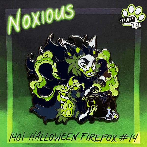 Fursona Pin: 1401 Noxious - Halloween 2022 Firefox Adopt #14