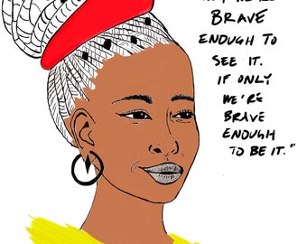 Amanda Gorman Retrato inaugural con cita - Impresión de arte