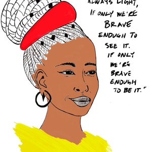 Amanda Gorman Inaugural Portrait with Quote - Art Print