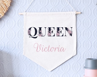 Customizable Nursery Name Pennant | Personalized Baby Shower Gift | Baby Boy/Girl Name Flag | Nursery Room Decor | Wall Hanging