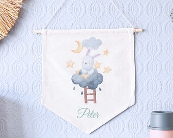 Customizable Nursery Name Pennant | Personalized Baby Shower Gift | Baby Boy/Girl Name Flag | Nursery Room Decor | Wall Hanging