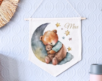 Customizable Nursery Name Pennant | Personalized Baby Shower Gift | Baby Boy/Girl Name Flag | Nursery Room Decor | Wall Hanging