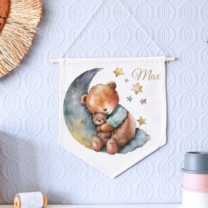 Customizable Nursery Name Pennant | Personalized Baby Shower Gift | Baby Boy/Girl Name Flag | Nursery Room Decor | Wall Hanging