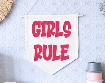 Empowering Girls Mini Felt Nursery Wall Banner: Inspiring Bedroom Decor for Young Leaders