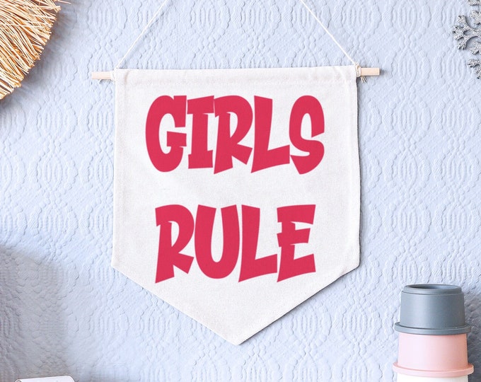 Empowering Girls Mini Felt Nursery Wall Banner: Inspiring Bedroom Decor for Young Leaders