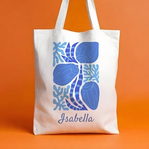 Personalized Ocean-Inspired Tote Bag  | Custom Beach Bag | Seashell Design with Name | Perfect Summer Gift