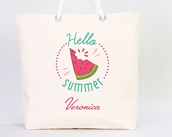 Cadeau d'été, sac fourre-tout en toile, sac fourre-tout de plage d'été personnalisé - Votre compagnon personnalisé pour le soleil, le sable et le style, sac fourre-tout personnalisé