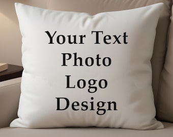 Custom Text Pillow Case  Personalized Cushion Cover Custom Pillow Cover with Images  Double Sided Printing Personalised Pillow